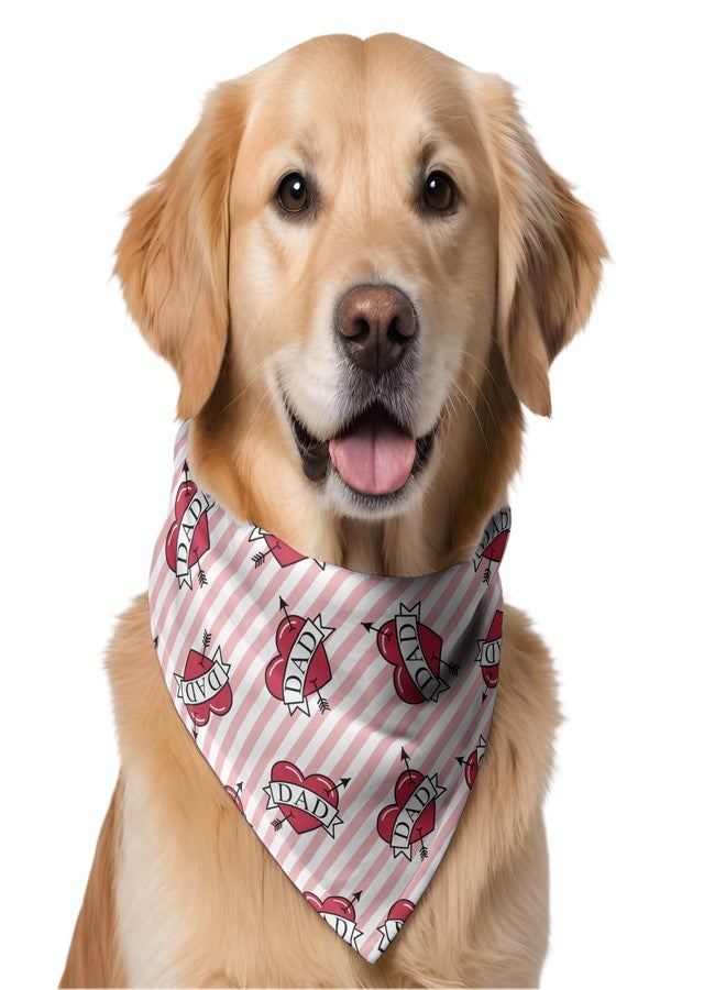 W Brings MOM and DAD Love Bandana for Dogs | This Stunning Gorgeous Design Dog Bandana Scarf is Perfect Styling Accessory for Dogs Large, Medium & Small. One Size Fits All. (DAD) - Image 1